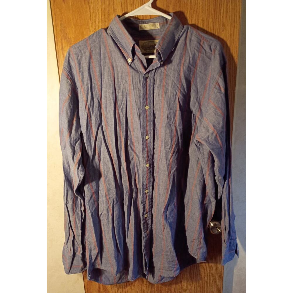 Vntg 90s Y2K Britches Great Outdoors Cotton Button Down Shirt L Heritage Dadcore